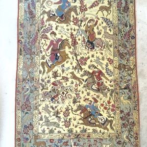 Semi antique Hand knotted Persian rug. 3'7"x5'6"